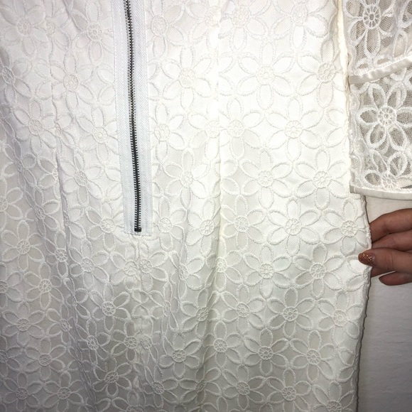 Adrianna Papell White Floral Embroidered Dress 6 - Picture 10 of 12